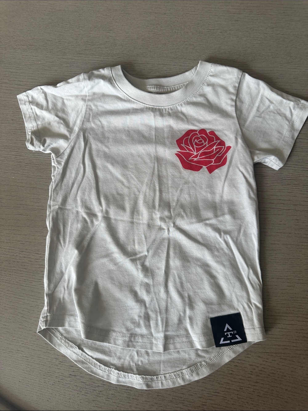 Old Navy White Kids T-Shirt with Pink Rose Graphic